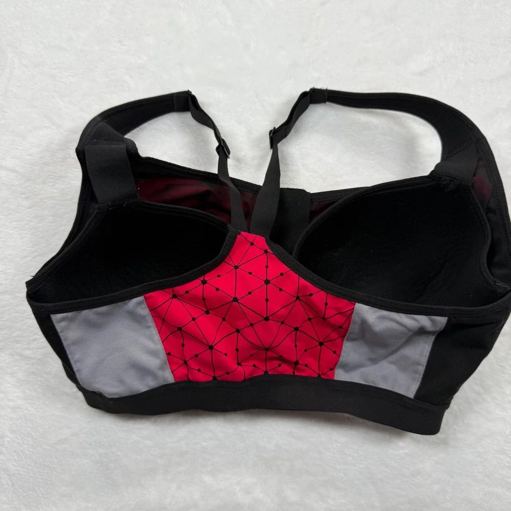 Victoria's Secret VSX Sport Bra Front Zip Padded Geo Print Activewear‎ 34D